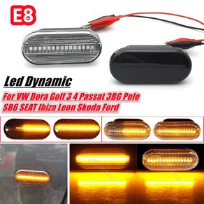 2x Led Dynamic Side Marker Turn Signal Light For Volkswagen VW Bora Golf 3 4 Passat 3BG Polo SB6 SEAT Ibiza Leon Skoda Ford