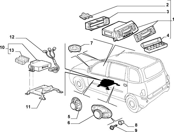 Rear Door Speaker (Fiat Multipla)