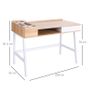 Computer Desk Compact Writing Desk with Drawer, Storage Compartments and Cable Management for Home Office and Study, Oak and White Image 2