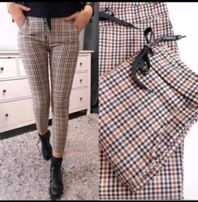 Beige checkered trousers