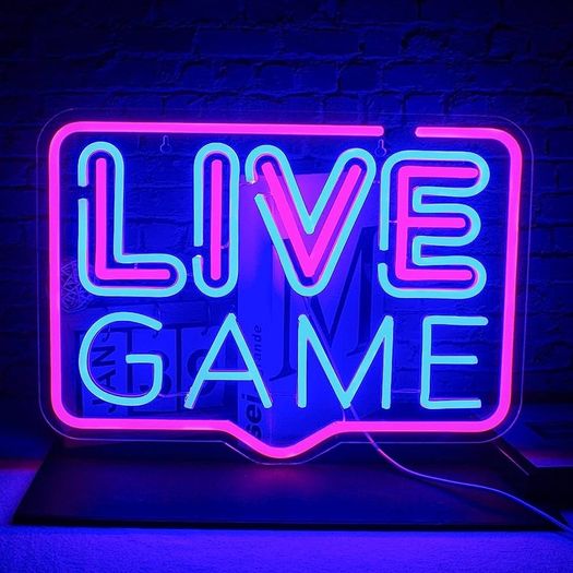 Live Game Neon Signs Gaming Neon Light LED Game Sign Acrylic Neon Wall Sign Night Light for Game Room Gaming Zone Decor (FREE SHIPPING)