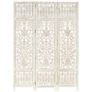 Hand carved 3-Panel Room Divider White 120x165 cm Solid Mango Wood Image 5