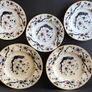 A Set of Five Antique English Ironstone Plates in the Assam Pattern Image 4