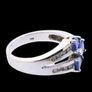 Stunning Tanzanite and Diameter crossover ring 14k Image 5