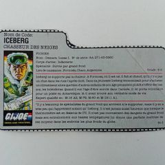 Hasbro GI Joe French Filecard for Iceberg