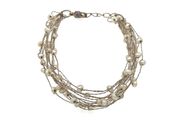 Vintage 925 Sterling Silver &amp; Freshwater Pearls Bracelet