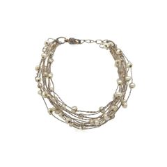 Vintage 925 Sterling Silver & Freshwater Pearls Bracelet