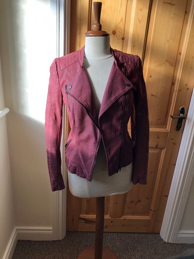 Ladies Biker Jacket, Lightweight Faux Leather Jacket