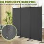 Room Divider, 3 Panel Room Dividers and Folding Privacy Screens, Fabric Partition Room Dividers for Office, Bedroom, Dining Room, Study, Freestanding, Gray Image 3