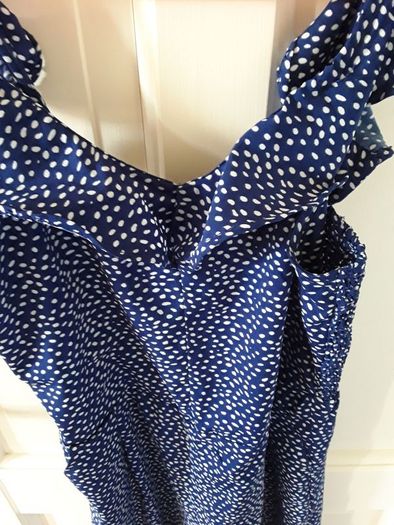 Navy Blue polka dot jumpsuit 12-13yr with pockets