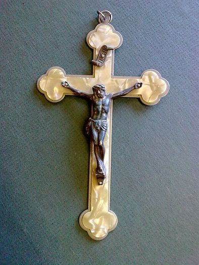 Old metal crucifix Souvenir of Mount Melleray Ireland Irish Co. Waterford