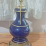 Vintage blue and gold ceramic table lamp Image 7