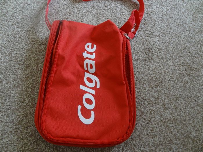 Colgate cosmetic travel zip bag