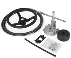 Steering System 13\' Outboard Rotary Steering System 13 Feet Boat Steering Cable with 13\" Wheel Durable Marine Steering System