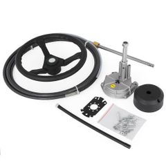 Steering System 13\' Outboard Rotary Steering System 13 Feet Boat Steering Cable with 13\" Wheel Durable Marine Steering System