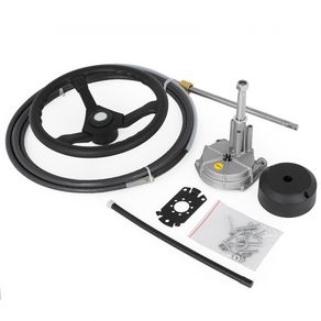 Steering System 13\' Outboard Rotary Steering System 13 Feet Boat Steering Cable with 13\" Wheel Durable Marine Steering System