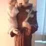 Antique Bisque Porcelain Statue of Saint Anthony holding Child Jesus. Image 4