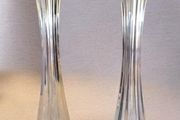 Pair of Tipperary Crystal Ribbed Candlesticks
