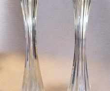 Pair of Tipperary Crystal Ribbed Candlesticks
