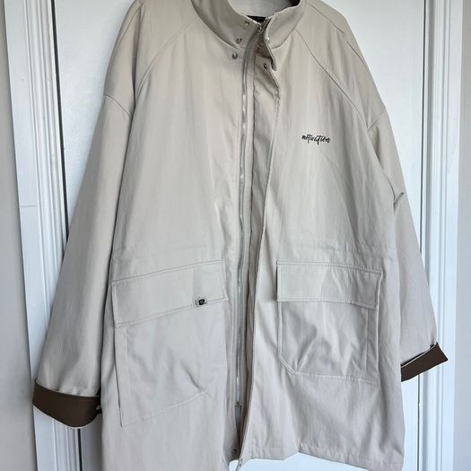 NEW Mens 9XL Cream Oversized Utility Jacket
