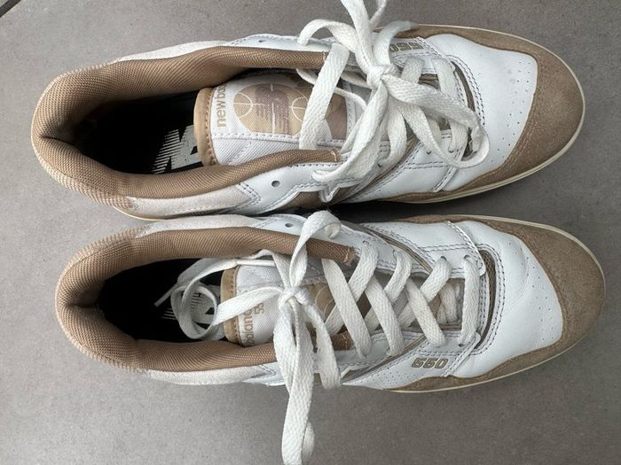 New Balance 550 White Beige Leather Steakers