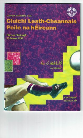 GAA programmes 1992 (Dublin football)