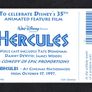 1997 Ireland 20 unit Disney's Hercules film (Gemplus GEM1) Call Card Used. Telecom Eireann card number 1198. Image 2