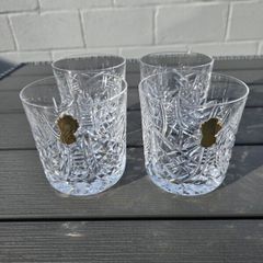 Vintage Set Of 4 Waterford Crystal Large Whiskey Glasses