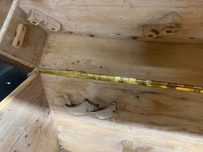 Old Irish Pine Wooden Chest Width 100cm Depth 53cm Height 51cm