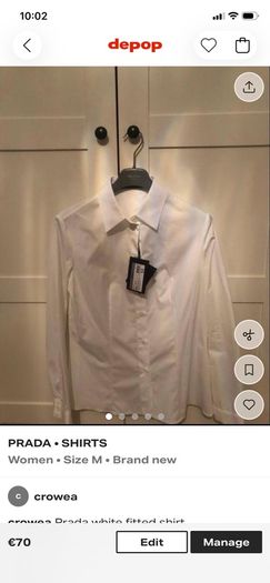 Prada ladies white shirt