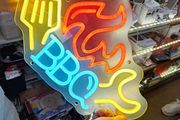 Large Neon Sign BBQ Business Restaurant Man Cave Office Deli