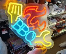 Large Neon Sign BBQ Business Restaurant Man Cave Office Deli
