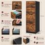 4 Drawer Lockable Filing Cabinet for A4 Files Rustic Brown and Black Image 2