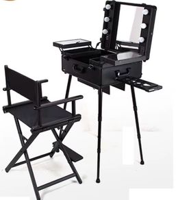 Light up makeup case and chair