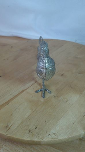 Vintage Silver Plated Pheasant Figurine Decorative Table Bird Centerpiece 280mm Long  Large Metal Ornament