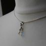 Crystal pendant, silver chain and pearl earrings set, free shipping! Image 3
