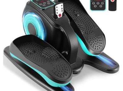 Rollingsurfer Electric Elliptical Trainer with Fixed Foot Massages, Ellipse Machine Under Desk