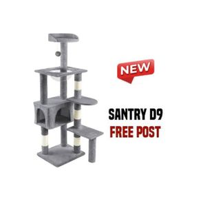 138cm Cat Tree Climbing Tower Kitty Scratching Post Grey