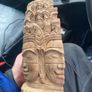 Vintage Mask Wood Carving Face Cambodian King Jayavarman VII free postage Image 2