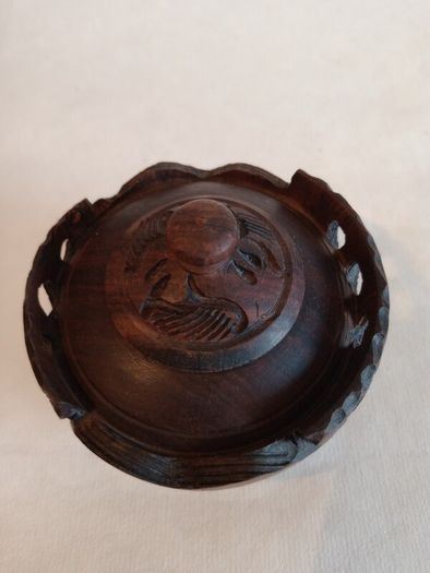 Antique Hand Carved Hardwood Treen Box