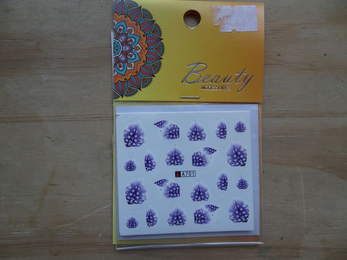 Nail water sliders purple feather brand new