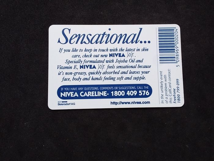 Vintage Telecom Eireann Callcard - Nivea Soft - 1997