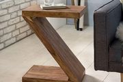 Z Shape Side Table in Solid Sheesham or Acacia Wood  44 x 30 x 59 cm