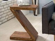 main image for ad Z Shape Side Table in Solid Sheesham or Acacia Wood  44 x 30 x 59 cm
