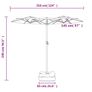Double-Head Garden Parasol with LEDs Terracotta 316x145 cm Image 4
