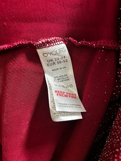 Red glitzy dress UK 22