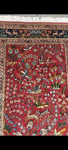 Stunning 50 Raj Tabriz Wool and Silk Hand Knotted Rug Carpet Persian