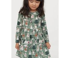 Girls forest animals dress (8-10 years)