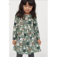 Girls forest animals dress (8-10 years)