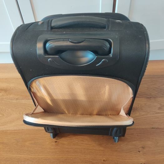 Samsonite Black 2-Wheel Cabin Suitcase Rose Gold Lining